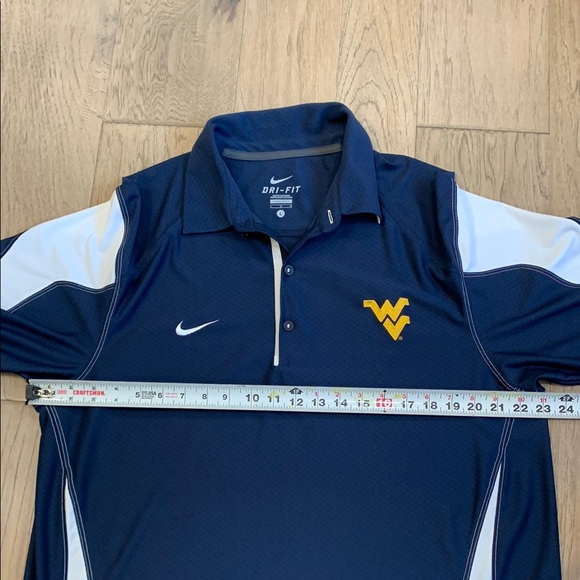 West Virginia Mountaineers Shirt Mens Large NCAA Football Nike Dri Fit Polo - Picture 4 of 9